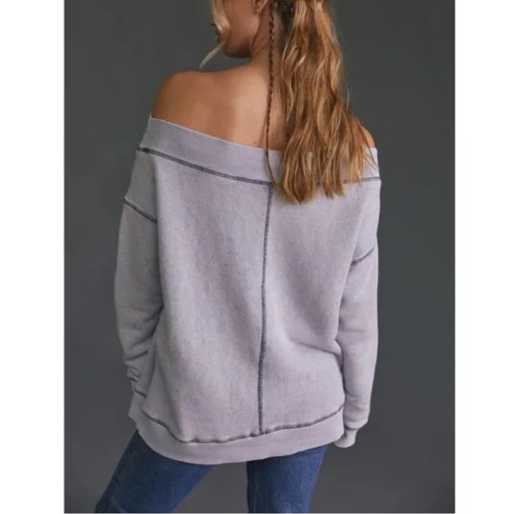 Pilcro Oversized Slouchy off-shoulder crew neck